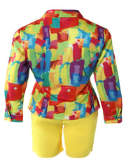  Random Print Shirt & Shorts Set