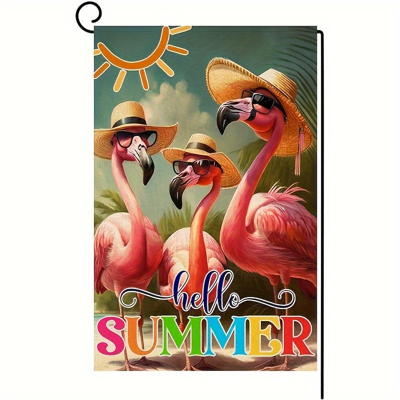 Summer Flamingo Garden Flag Double Sided Beach Funny Holiday Decoration