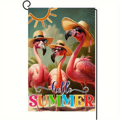 Summer Flamingo Garden Flag Double Sided Beach Funny Holiday Decoration