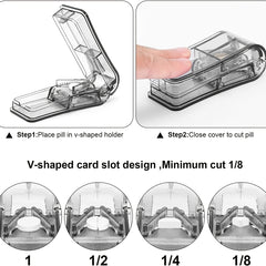 Transparent Pill Crusher & Cutter with Holder Case