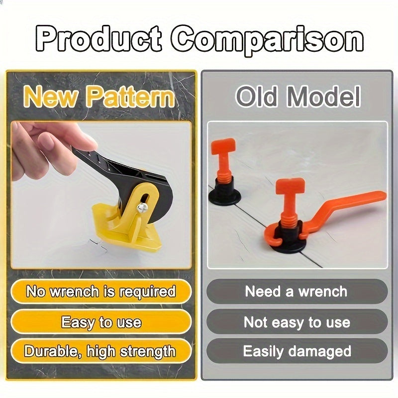 50pcs/100pcs Tile Leveling System - Reusable Tool for Floor & Wall Ceramic Tiles