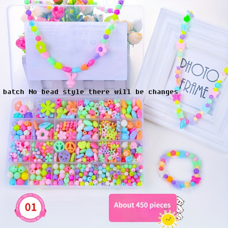 DIY Bead Stringing Toy Set for Bracelets & Necklaces with Bead Weaving Kit