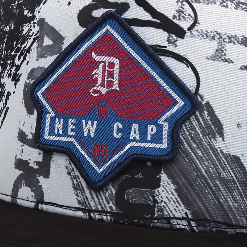 Gothic Label Embroidered Baseball Cap Vintage Graffiti Print Snapback Hat