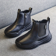 Girl's Plush Lined Ankle Boots with Side Zipper