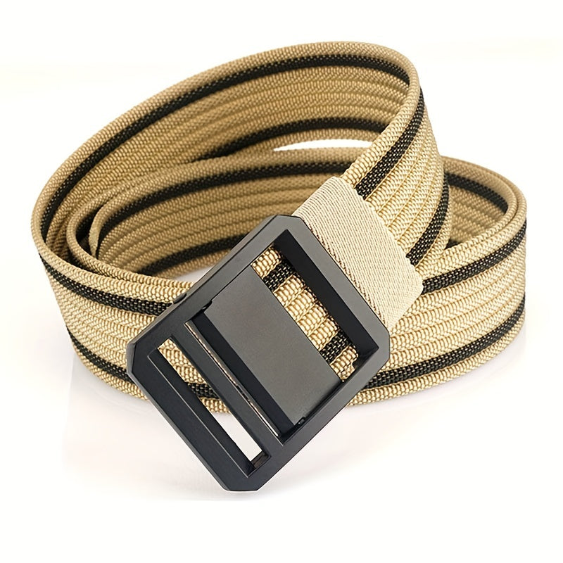 Men's Metal Buckle Nylon Braided Belt Casual Youth Belt
