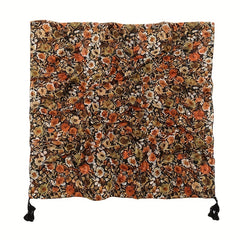 Plant Flower Print Scarf Vintage Soft Sunscreen Tassel Shawl Thin...