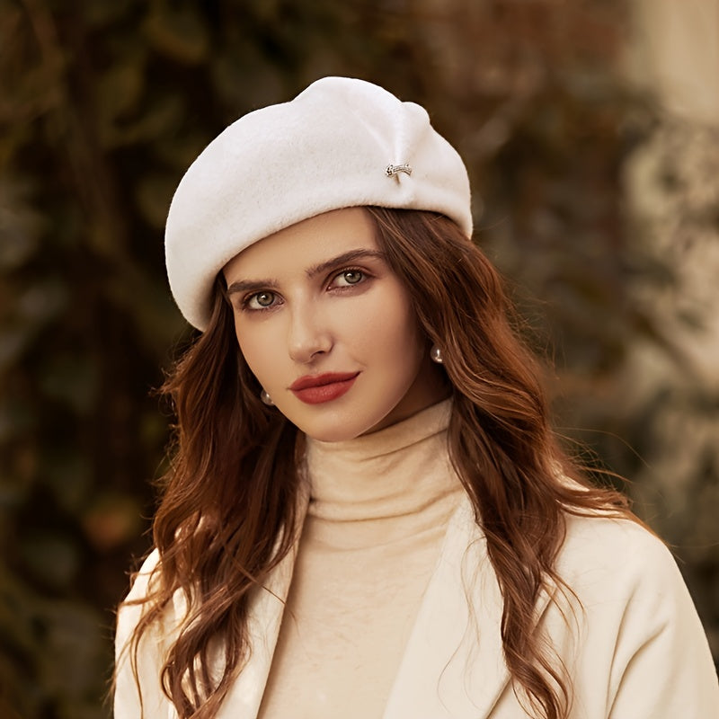 Vintage Solid Beret Hat for Weddings & Tea Parties