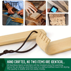 Long Handle Bamboo Back Scratcher Wooden Back Scratcher Gift Stocking Stuffers