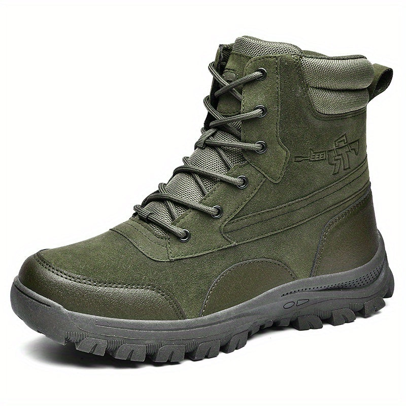 Men's Tactical High Top Lace Up Boots Casual Outdoor Walking Shoes