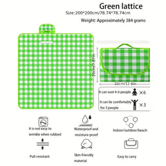 Portable PVC Picnic Mat Modern Plaid Pattern Waterproof Camping Beach Mat