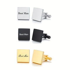Men's Stainless Steel Tuxedo Cufflinks Business Gift Shirt Cufflinks