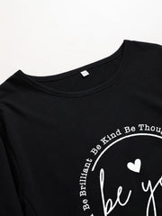 Slogan Print Loose Fit Baggy Dress