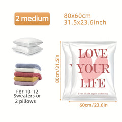 2pcs Vacuum Compression Storage Bags for Clothes Blankets Shirts Household