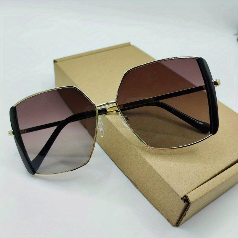 Oversized Cat Eye Sunglasses Gradient Lens Geometric Frame Shield UV400