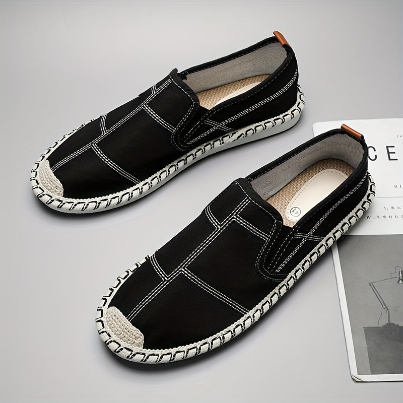 Men's Breathable Slip On Canvas Shoes Casual Flats For Walking