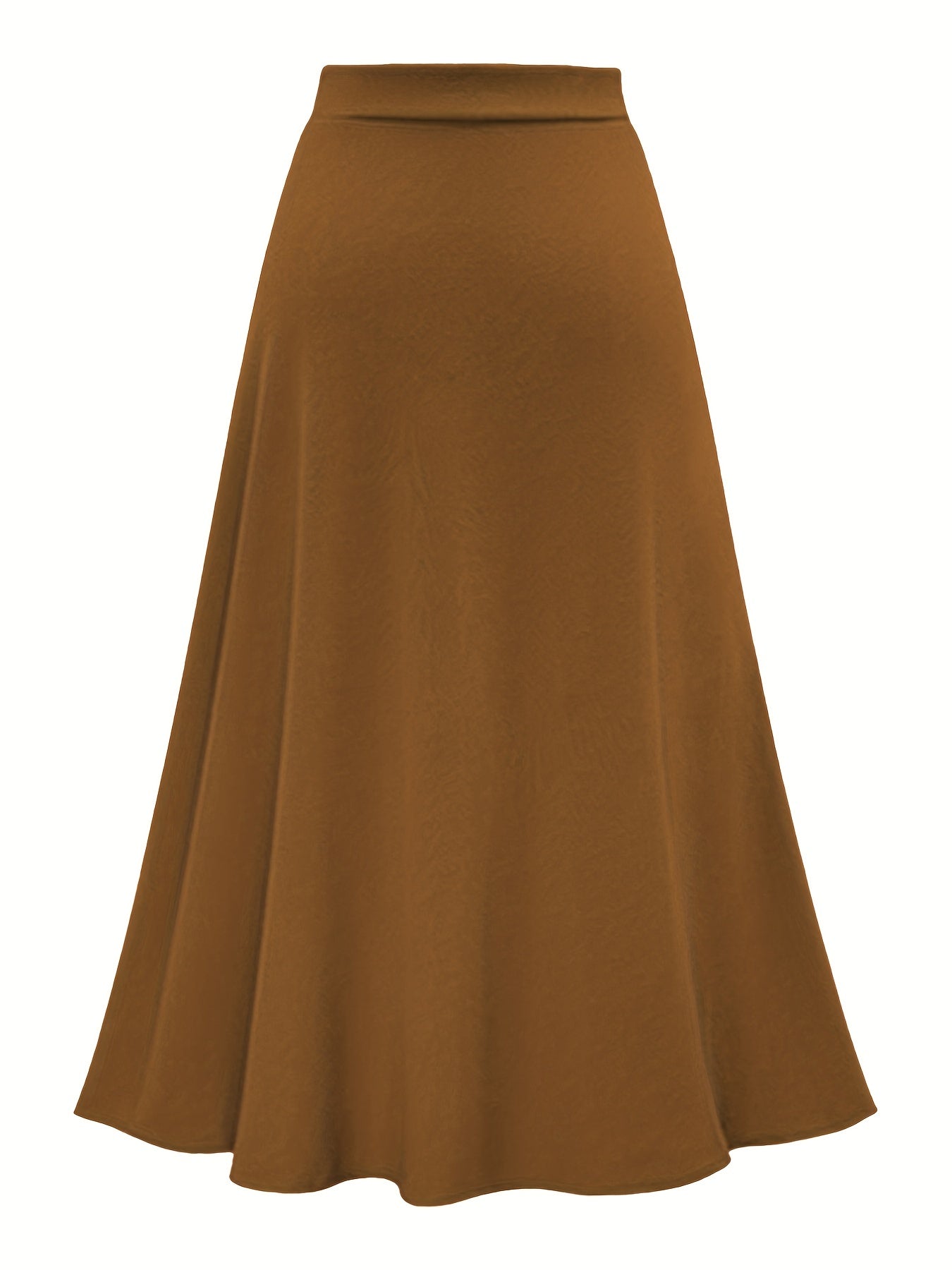  Solid Side Knot Layered Maxi Skirt with Slight Stretch