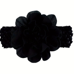 Chiffon Flower Knit Headband for Baby Girls