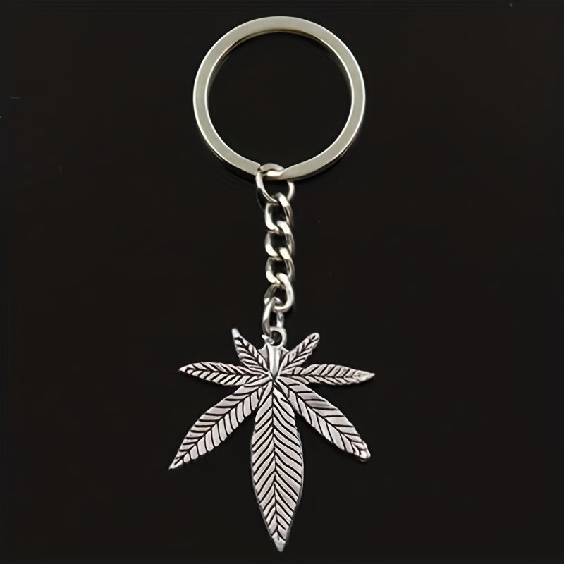 Maple Leaves Keychain Plant Key Chains Purse Bags Keyrings Key Holder Women
