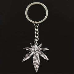 Maple Leaves Keychain Plant Key Chains Purse Bags Keyrings Key Holder Women