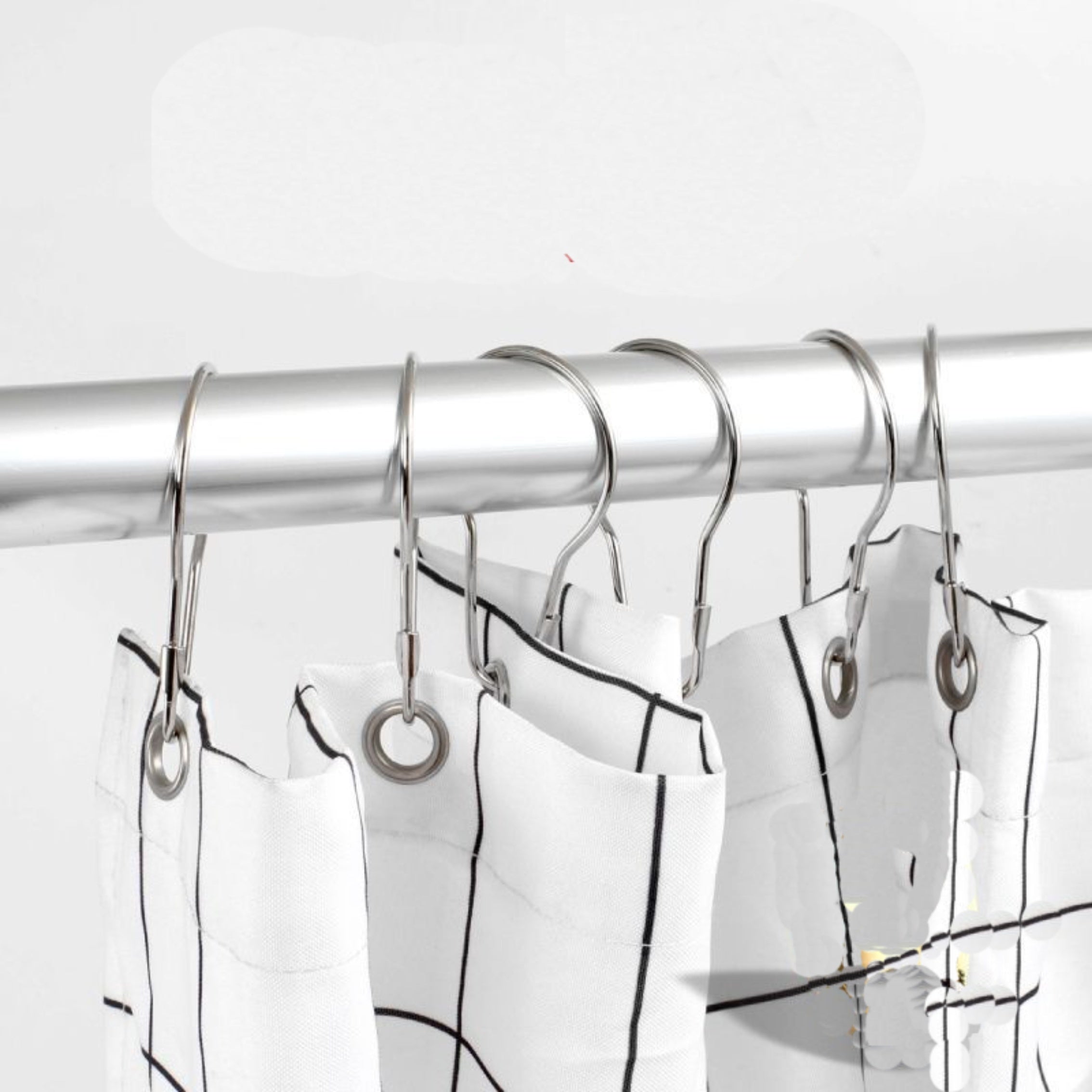 20PCS Metal Shower Curtain Rings Reusable Hangers