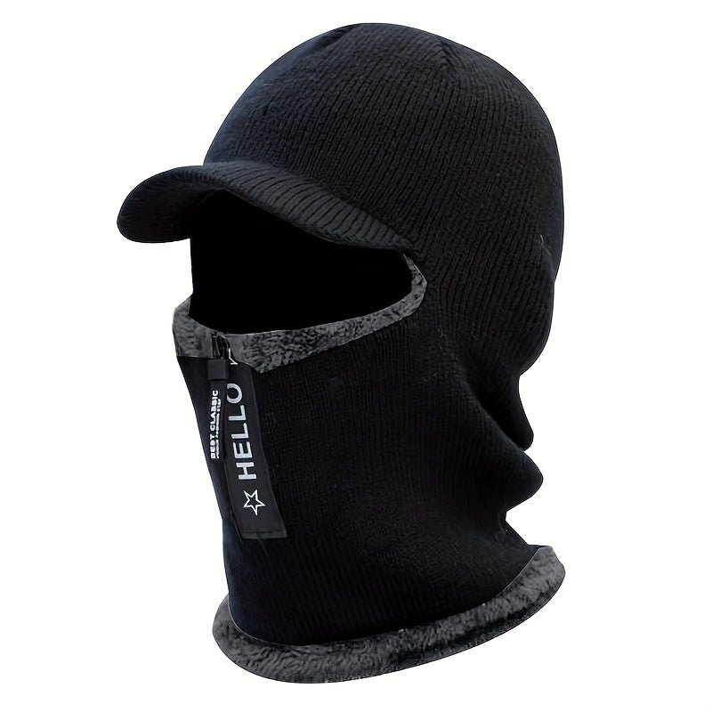 Warm Knitted Hat Cycling Woolen Hat Neck Gaiter