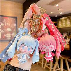 Cartoon Epoxy Girls Keychain Car Key Chain Couple Bag Pendant