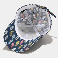 Colorful Leaves Print Baseball Cap Women's Cotton Lightweight Sports Hat