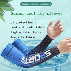 Summer Sunscreen Ice Silk Arm Sleeves High Elastic Sports Driving Thin