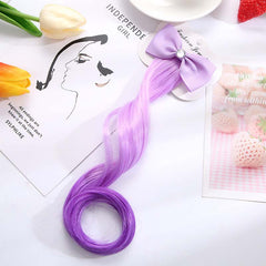 Girls Bow Gradient Wig Hair Hair Clips Decorative Hair Accessories