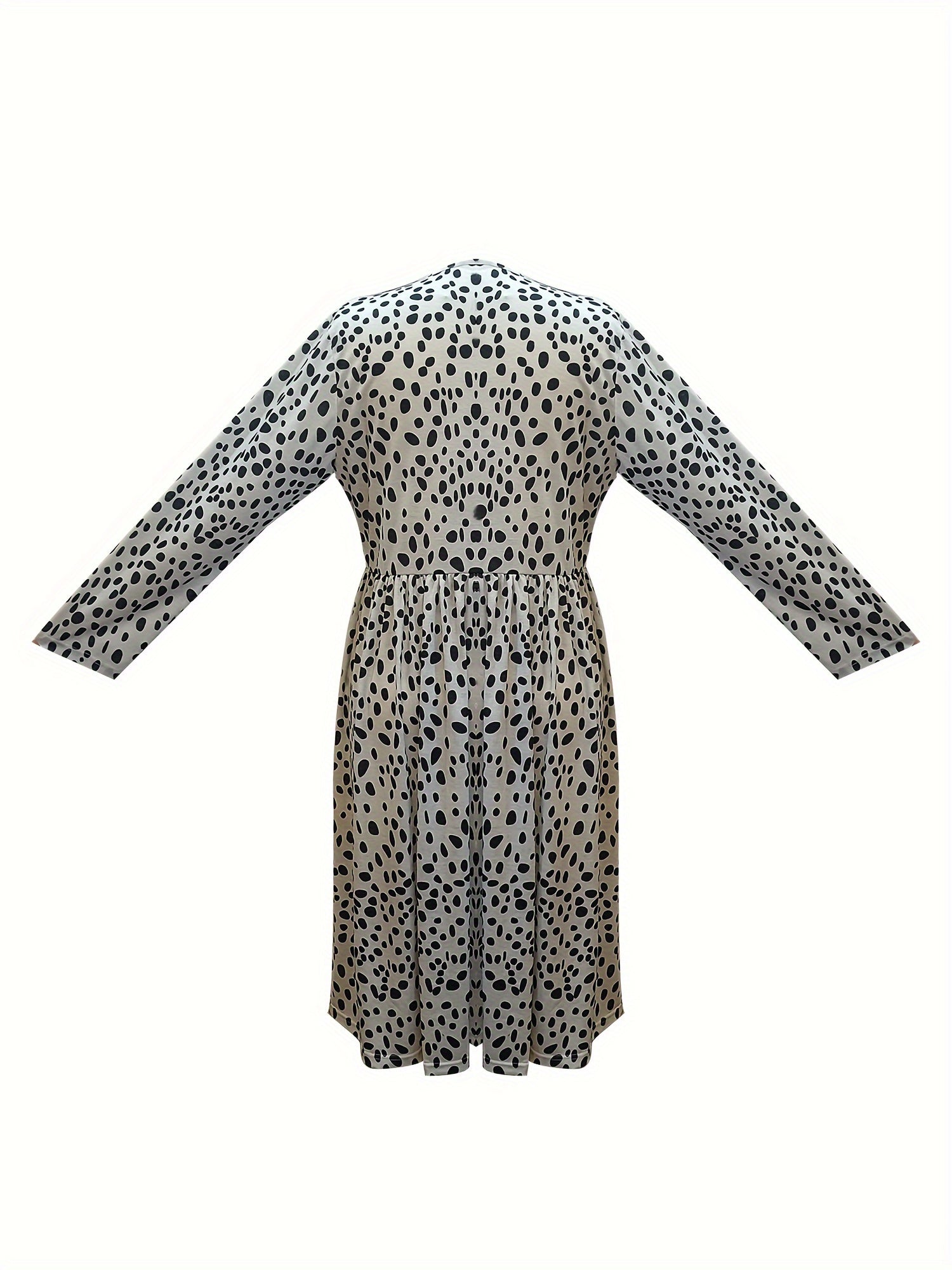  Boho Dress Colorblock Dot & Floral Print
