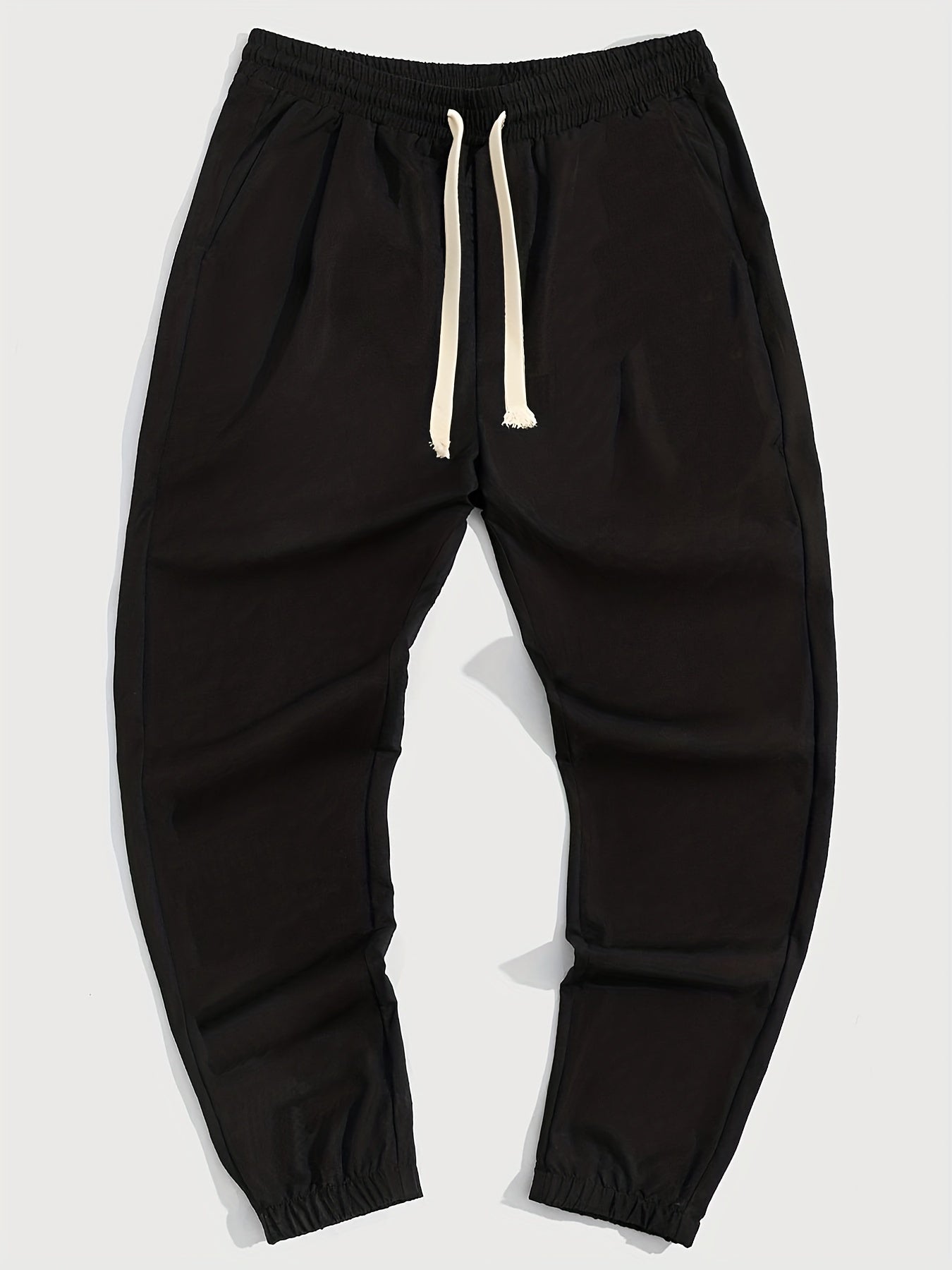 Feather Print Drawstring Sweatpants Loose Fit Pants Men's Casual Joggers
