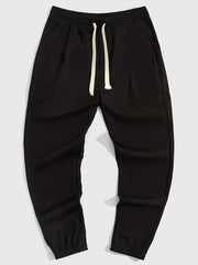 Feather Print Drawstring Sweatpants Loose Fit Pants Men's Casual Joggers