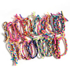 50pcs Colorful Hair Ties Braided Hair Scrunchies Weave Elastic Hair Rope Rubber