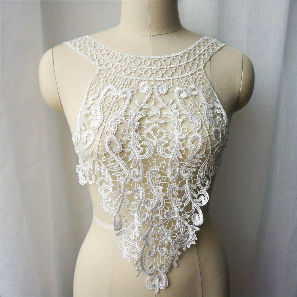 Floral Fabric Collar Embroidered Wedding Gown Appliques Bohemian Style Sew Patch