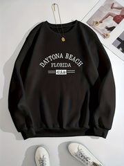 Letter Print Crew Neck Sweatshirt for Women