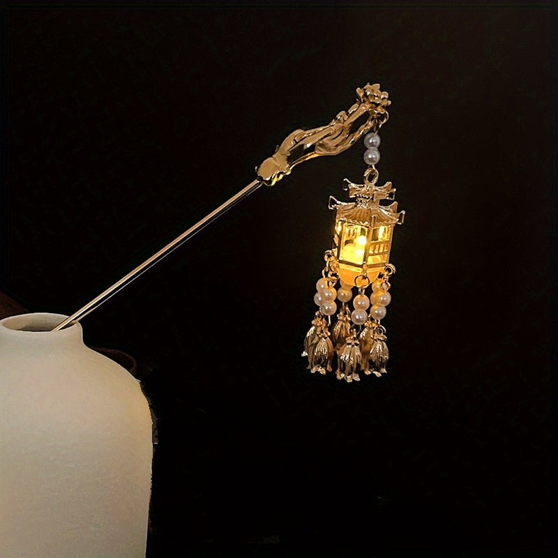 Antique Luminous Lantern Tassel Hairpin Unique Female Hairpin