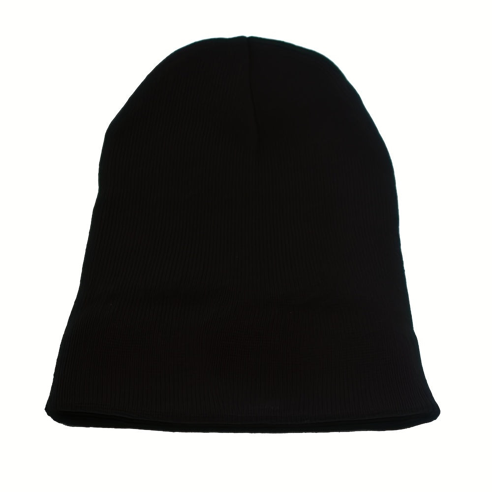 Embroidered Knitted Hat Cartoon Pattern Warm Beanie Hat Unisex