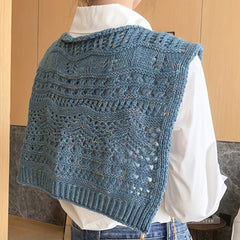 Vintage Hollow Out Knitted Shawl Long Sleeve Cape