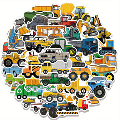 50pcs Cars Trucks Transportation Stickers for Boys & Girls