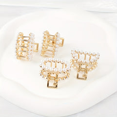 Faux Pearl Hollow Hair Claw Side Clip Set Women Hair Accessories