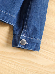 Toddler Baby Girls Cropped Denim Coat Cotton Button Cardigan Blouse