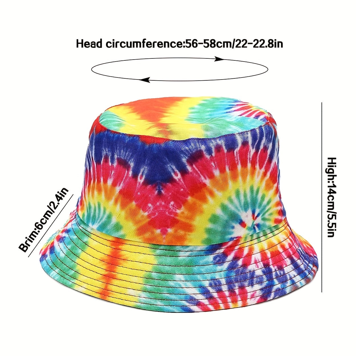 Colorful Tie Dye Bucket Hat Hip Hop Unisex Sun Hats