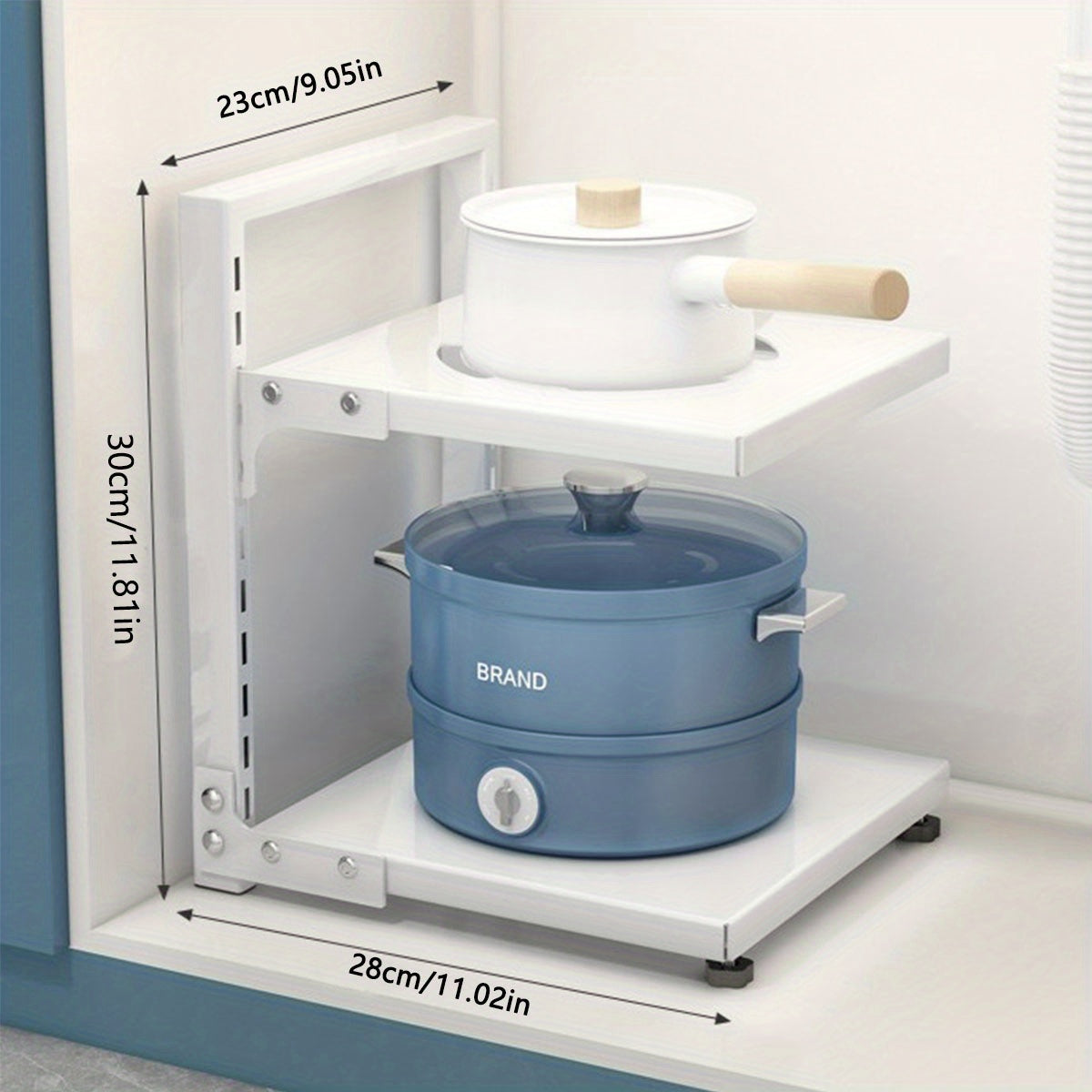Adjustable Pan Organizer Rack For Cabinet Storage
