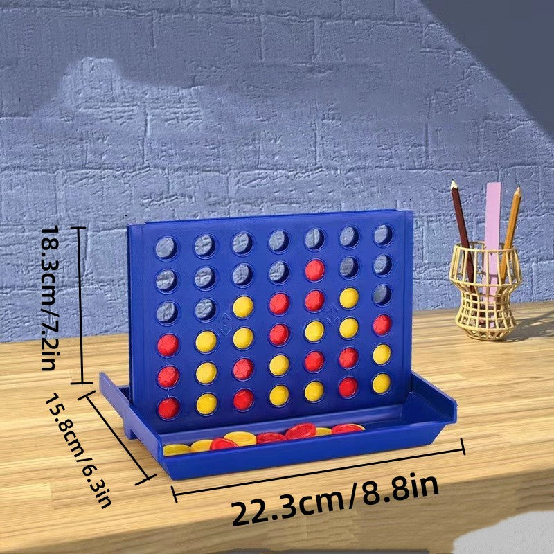 3D Classic 4 In A Row Chess Foldable Board Game Set with Storage Case