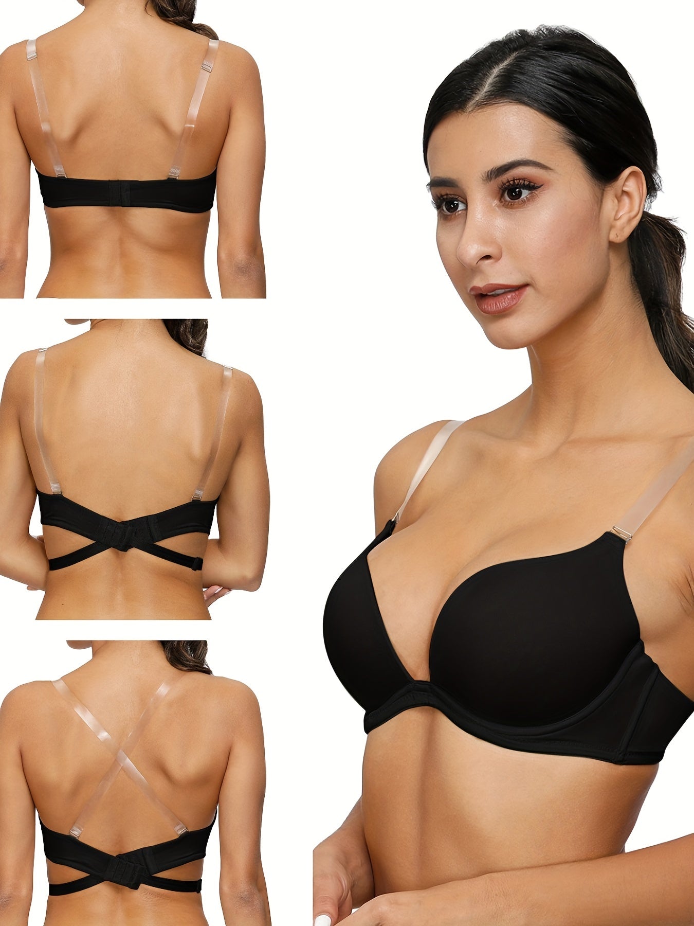 Solid Plunge Bra Women's T Shirt Lingerie