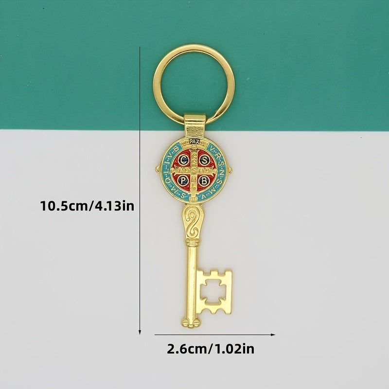 Bohemian Key Shape Keychain Pendant Vintage Silvery Golden Bag Keyring Ornament