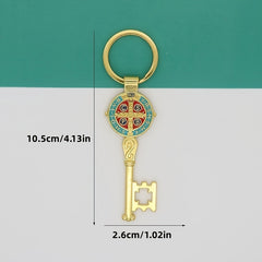 Bohemian Key Shape Keychain Pendant Vintage Silvery Golden Bag Keyring Ornament