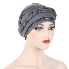 Braided Twist Turban Hat Block Beanies Women's Bandana Outdoor Hijab Hat