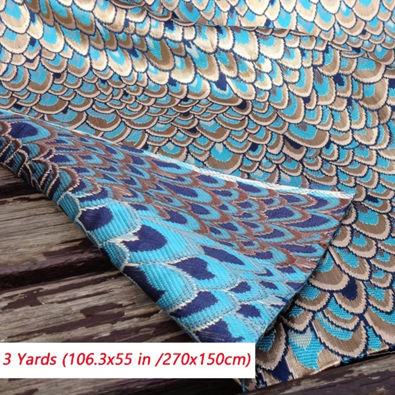 African Peacock Jacquard Brocade Fabric For Dress DIY Sewing Patchwork