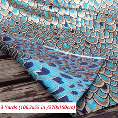 African Peacock Jacquard Brocade Fabric For Dress DIY Sewing Patchwork